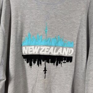 Princess Cruises New Zealand Skyline Waffle Knit Thermal Shirt Mens Sz XXL Gray